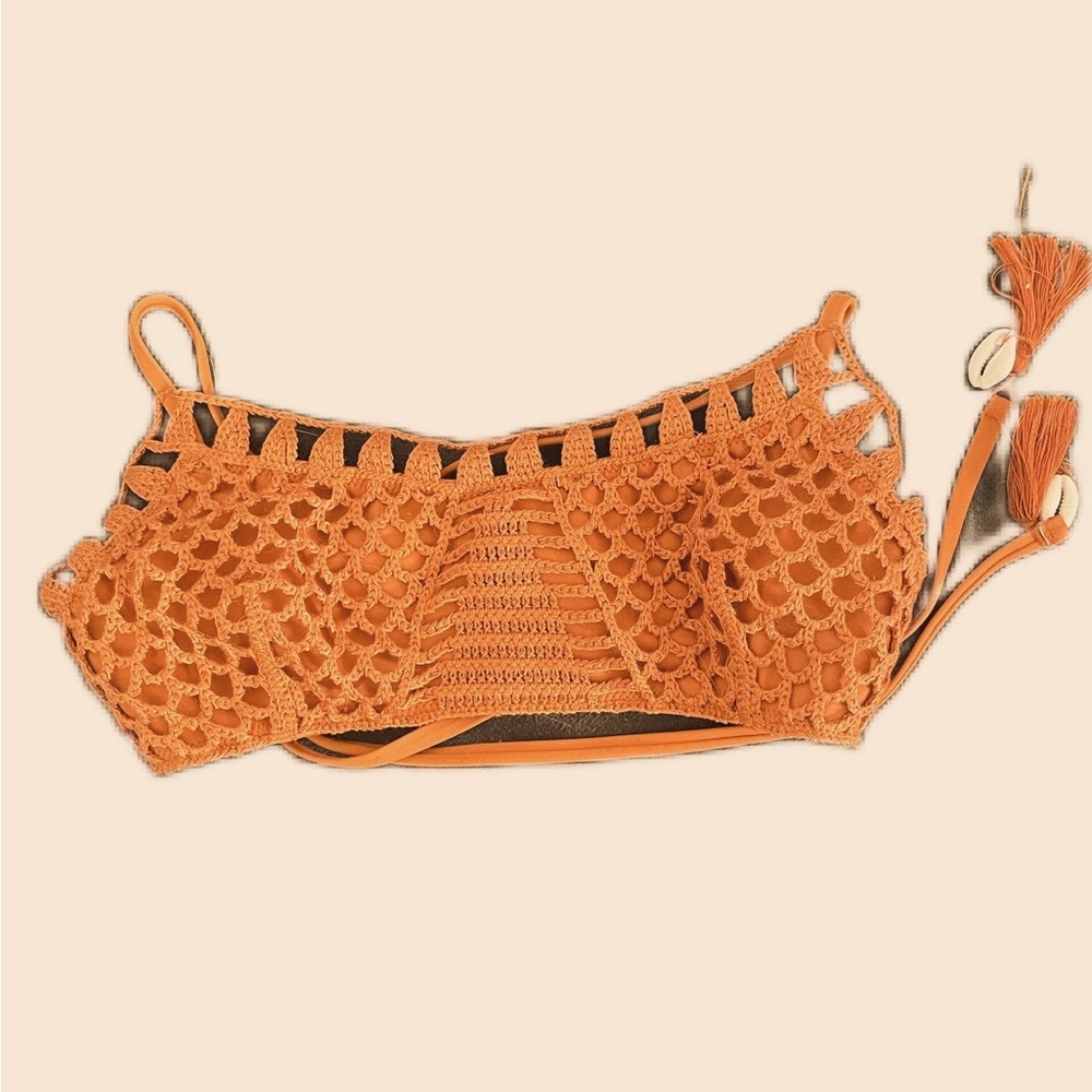 Aerie boho crochet bikini top with tags size small festival wear